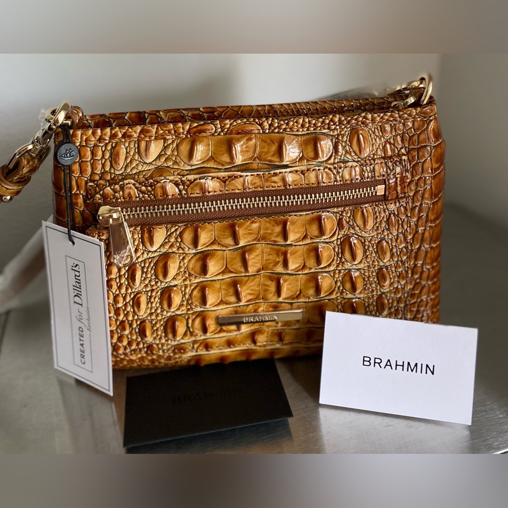 BRAHMIN…CROCODILE EMBOSSED CROSSBODY HANDBAG - Picture 11 of 15